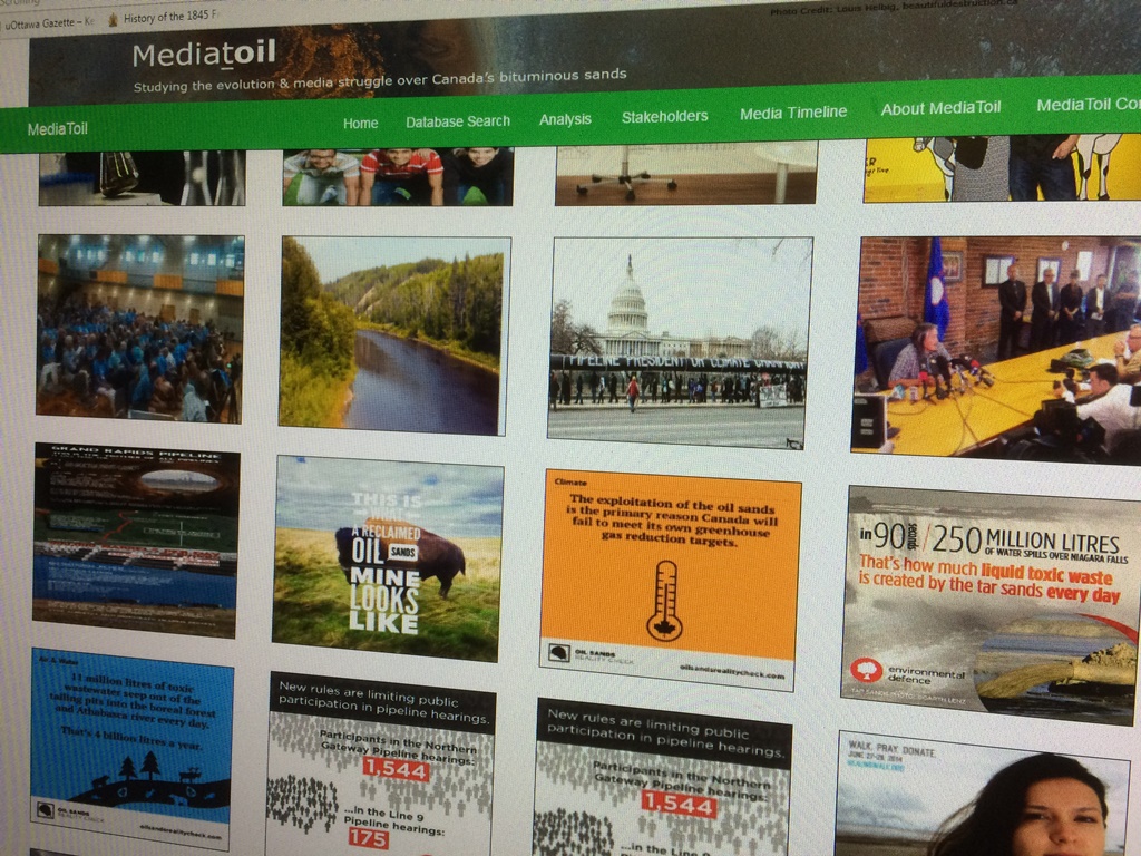 A small sample of the hundreds of photos in the MediaToil database that illustrate Canada’s oil sands debate.