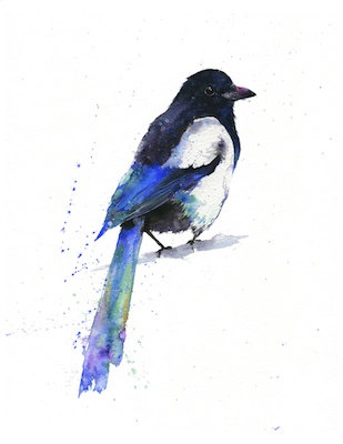 Olga Cutell Magpie Painting